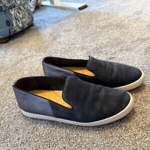 Birdies The Swift Leather Slip On Sneakers Size 9 Navy Blue/Metallic